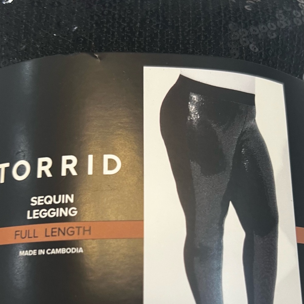 Torrid Black Sequin Leggings 2X (18-20)
